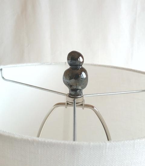 double bubble finial, metalic pewter double bubble finial, metalic pewter